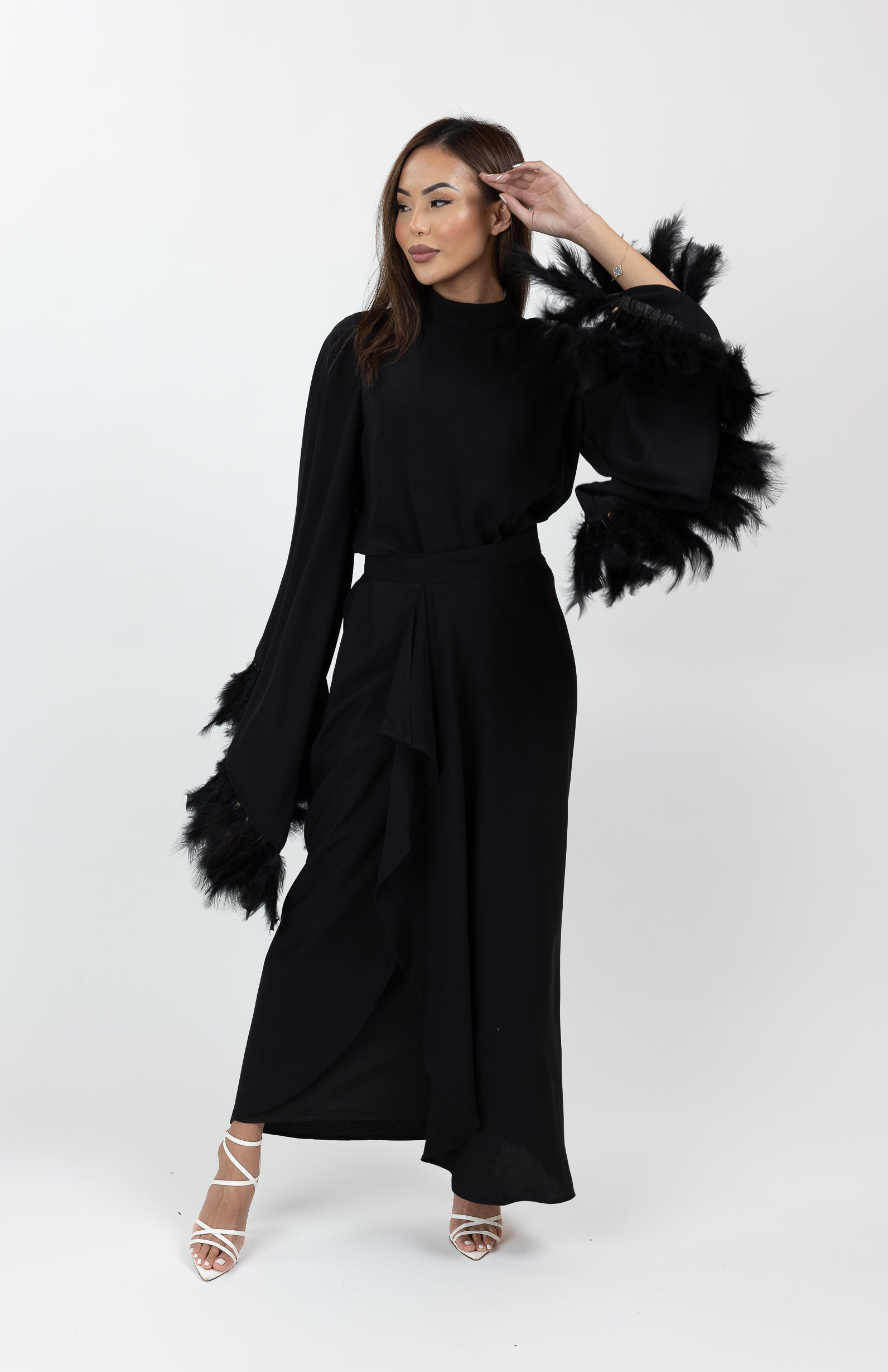 SM8353Black-top-skirt-set