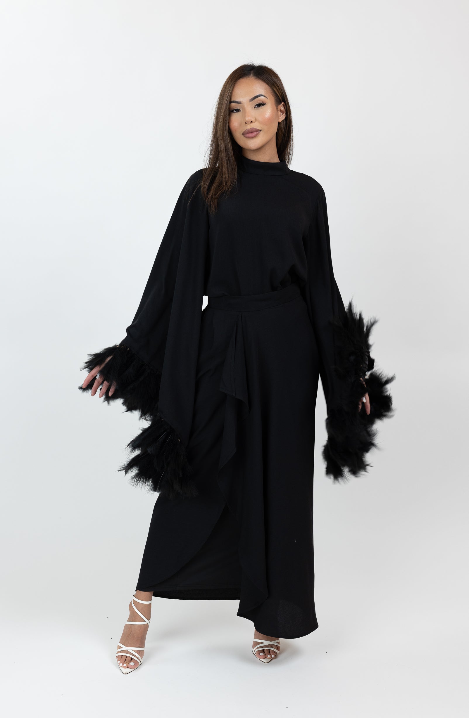 SM8353Black-top-skirt-set