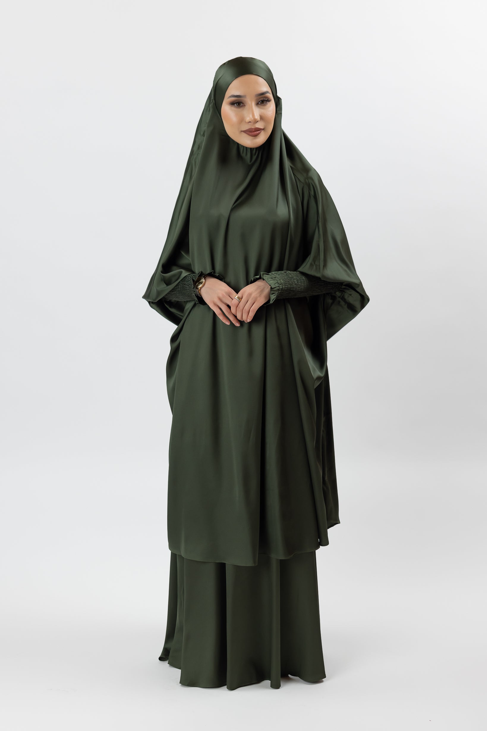 SM8361Darkkhaki-jilbab-set