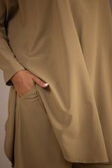 SM8381Khaki-top-pant-set