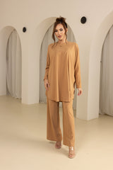 SM8381Tan-top-pant-set