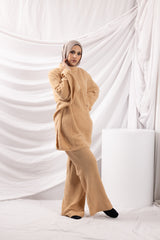 SM8394Mocha-lounge-top-pants-set