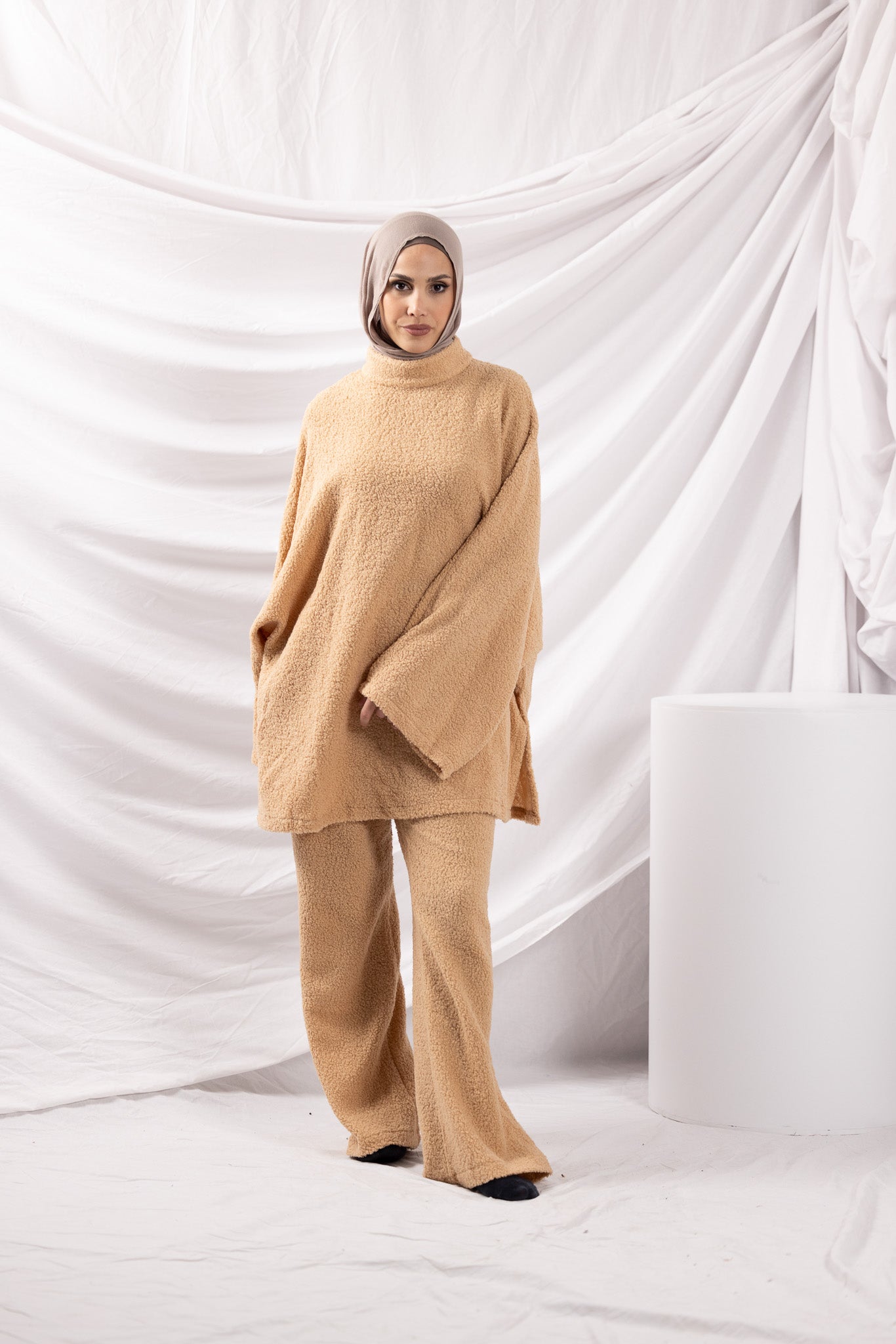 SM8394Mocha-lounge-top-pants-set
