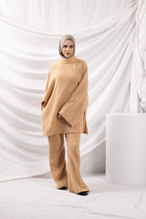 SM8394Mocha-lounge-top-pants-set