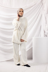 SM8394White-lounge-top-pants-set