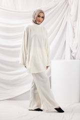 SM8394White-lounge-top-pants-set