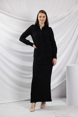 SM8399Black-shirt-skirt-set