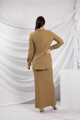 SM8399LightCoffee-shirt-skirt-set