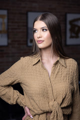 SM8399LightCoffee-shirt-skirt-set