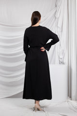 SM8427Black-dress-cardigan-set