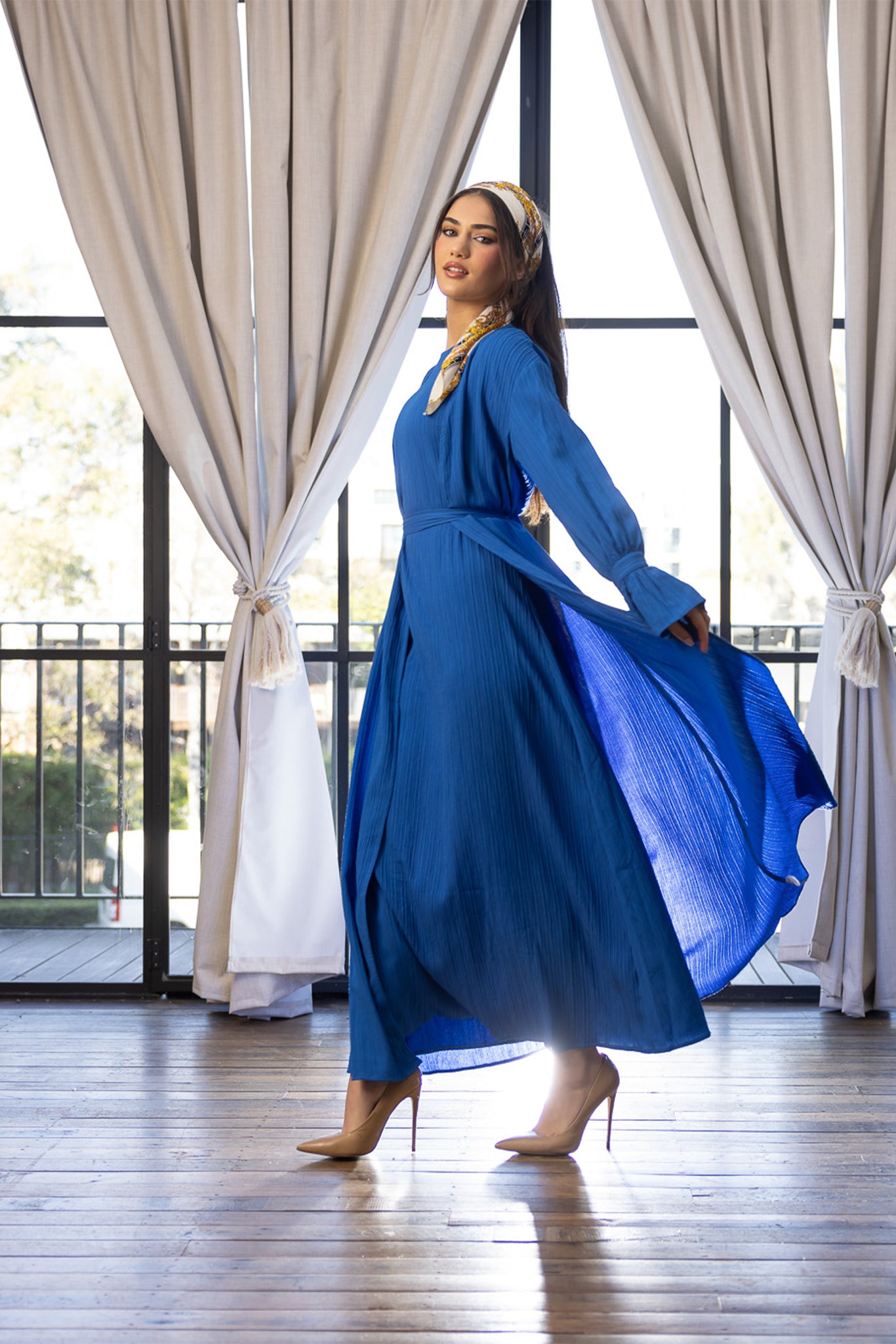 SM8427ElectricBlue-dress-cardigan-set