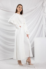 SM8427White-dress-cardigan-set