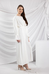 SM8427White-dress-cardigan-set