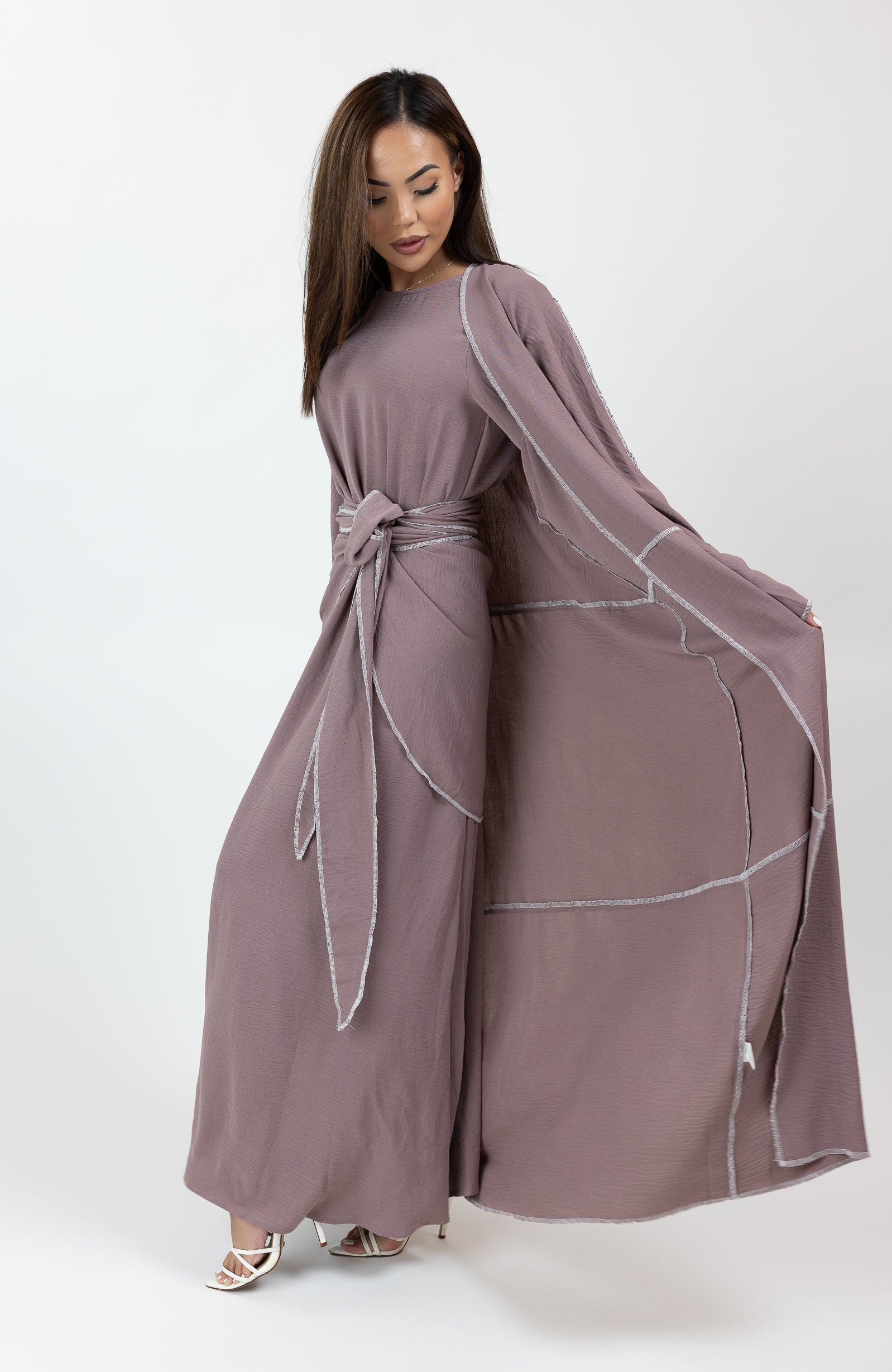 SM8687DPurple-dress-skirt-cardigan-set