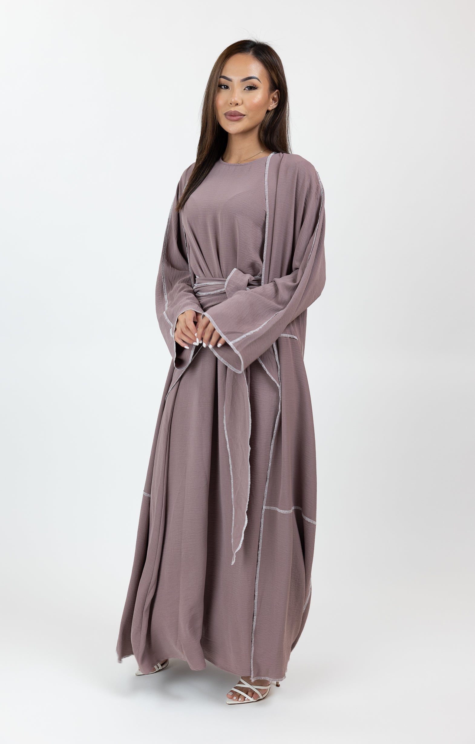 SM8687DPurple-dress-skirt-cardigan-set