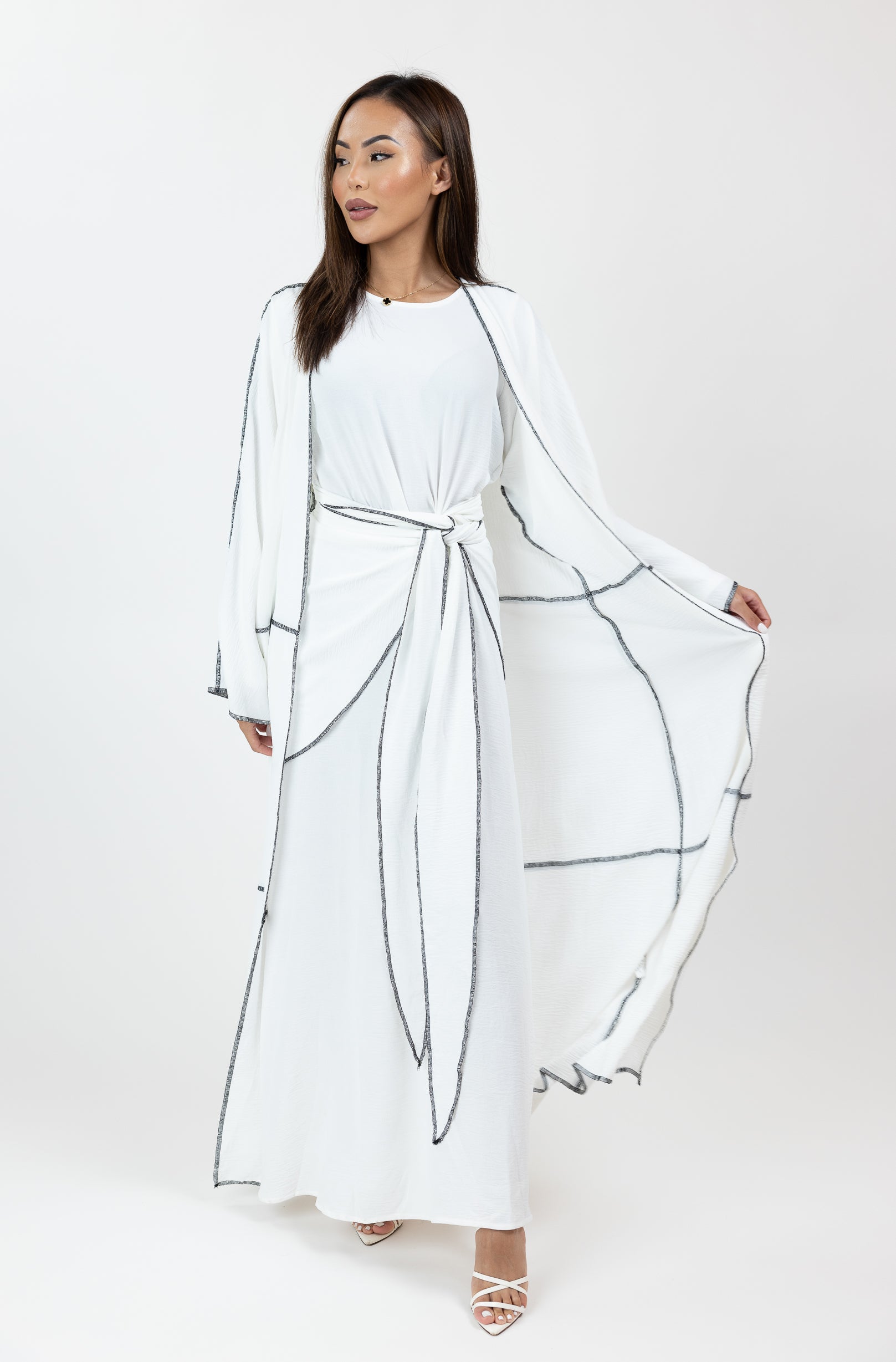 SM8687EWhite-dress-skirt-cardigan-set