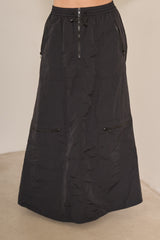 SS0018-BLA-Zip-Skirt