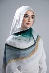 Watermark Modal Shawls - Shades of Dark Green