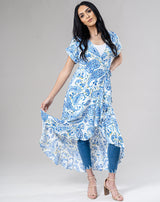 Blue Paisley Wrap Dress -  Modelle
