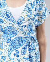 Blue Paisley Wrap Dress -  Modelle