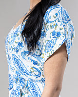Blue Paisley Wrap Dress - Modelle