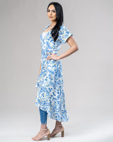 Blue Paisley Wrap Dress -  Modelle