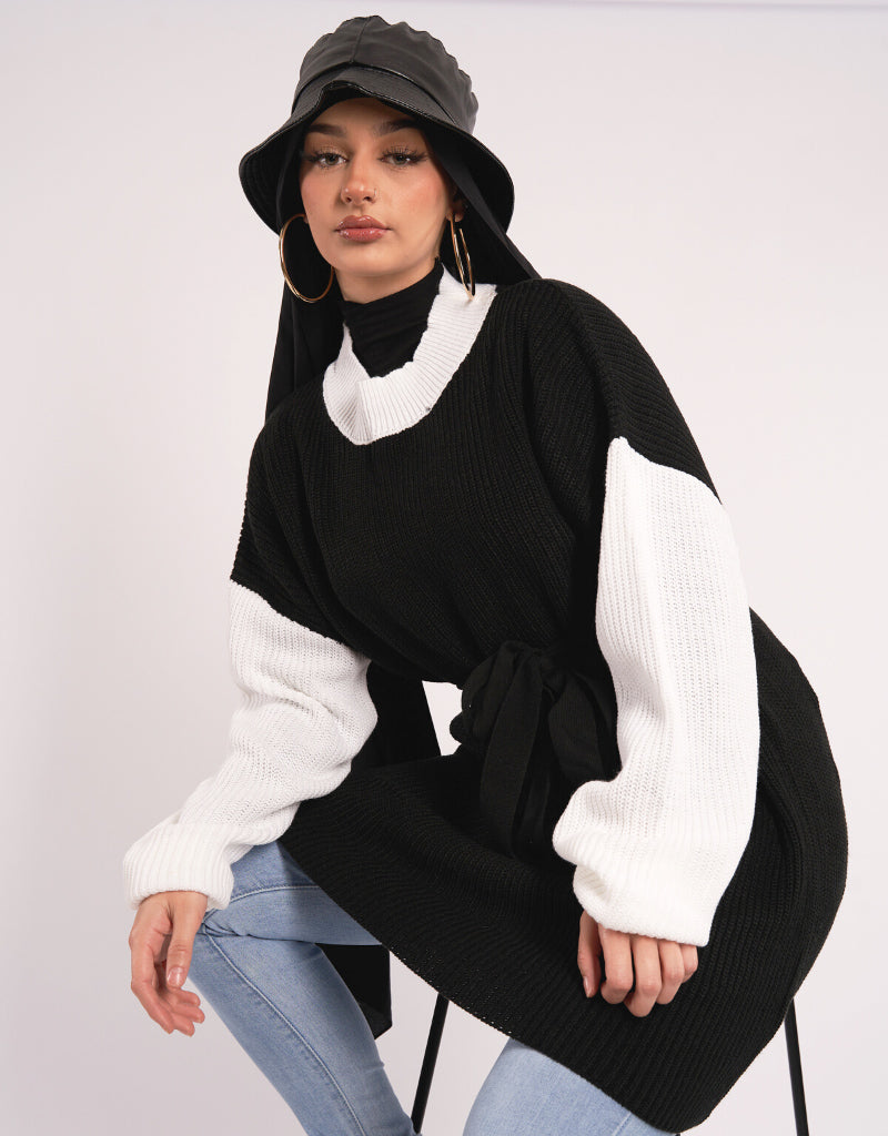 KN00067BlackWhite-knit-top