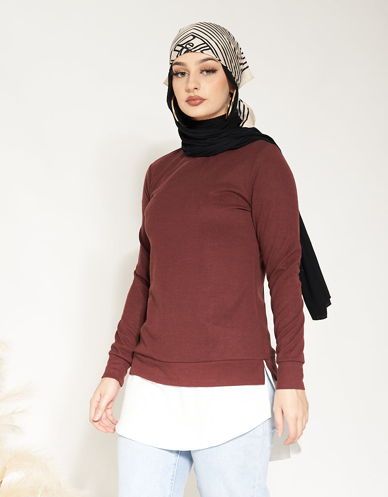 M00289-Chocolate-knit-top