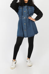 M00349STBlack-top-with-denim-top-shirt