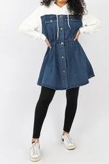 M00349STWhite-top-with-denim-top-shirt