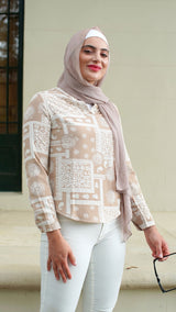 M7300-1BohoBeigePrint-blouse-top
