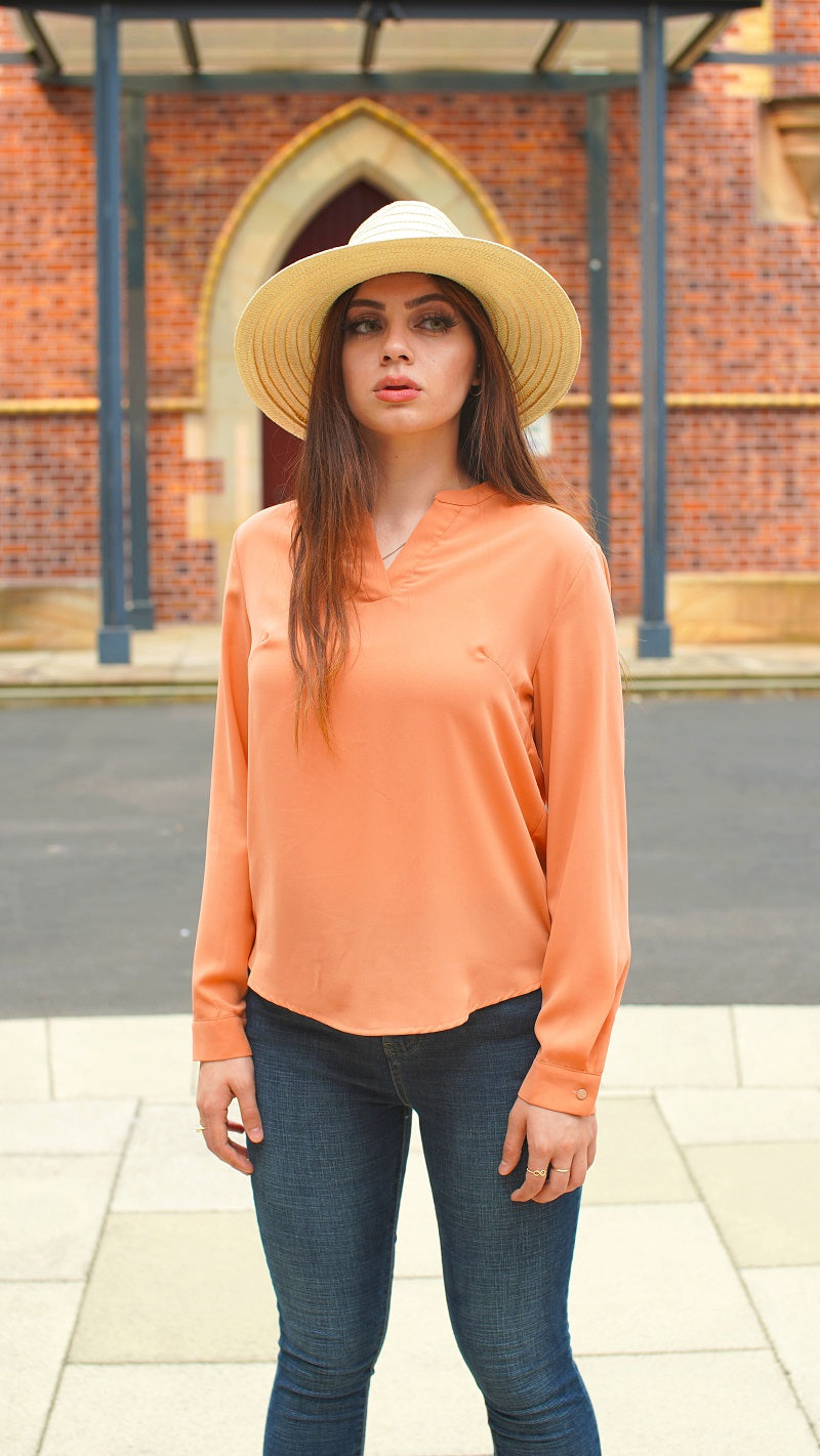 M7300Peach-blouse-top