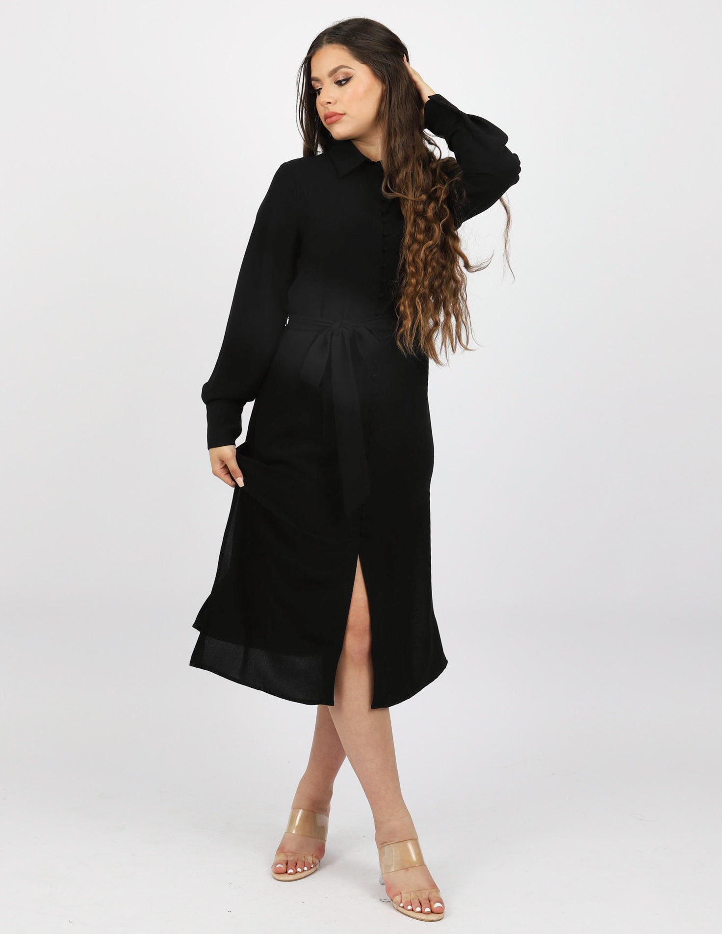 M7723Black-shirt-dress