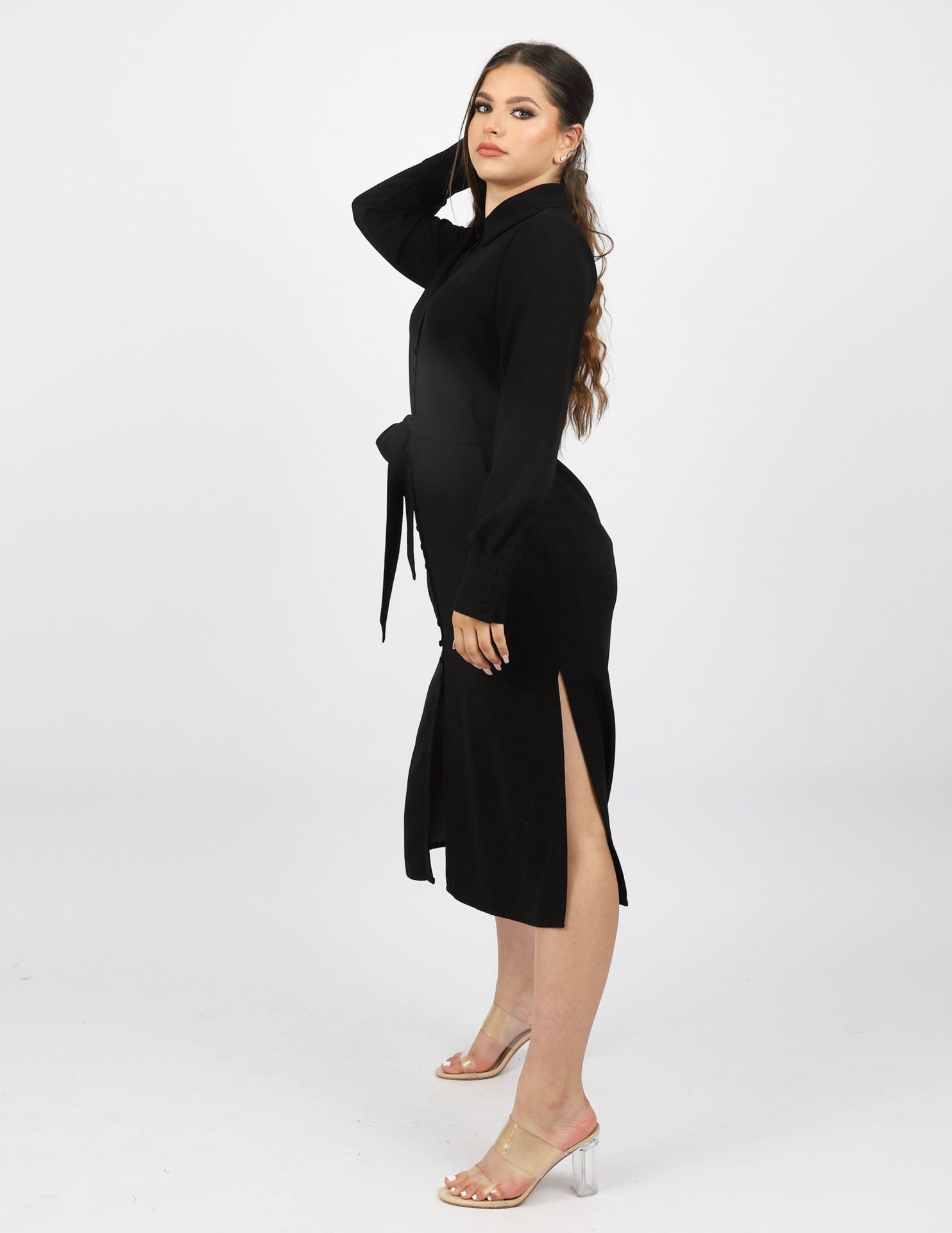 M7723Black-shirt-dress