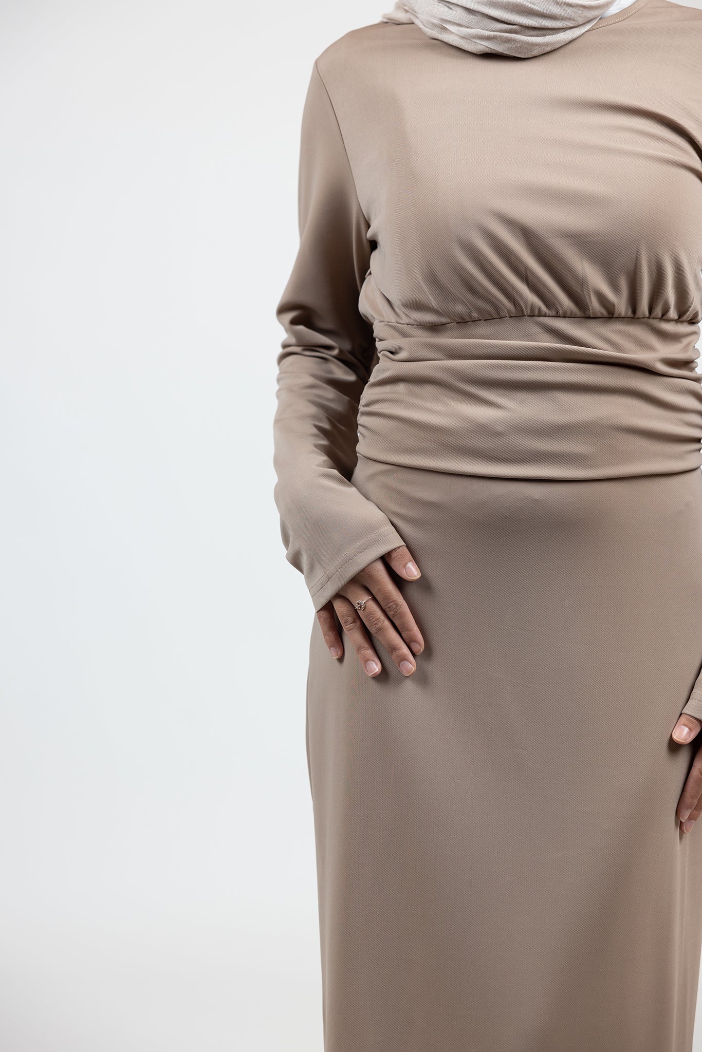 M8069Mocha-abaya-dress