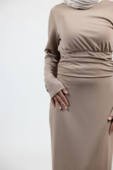 M8069Mocha-abaya-dress