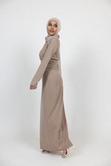 M8069Mocha-abaya-dress
