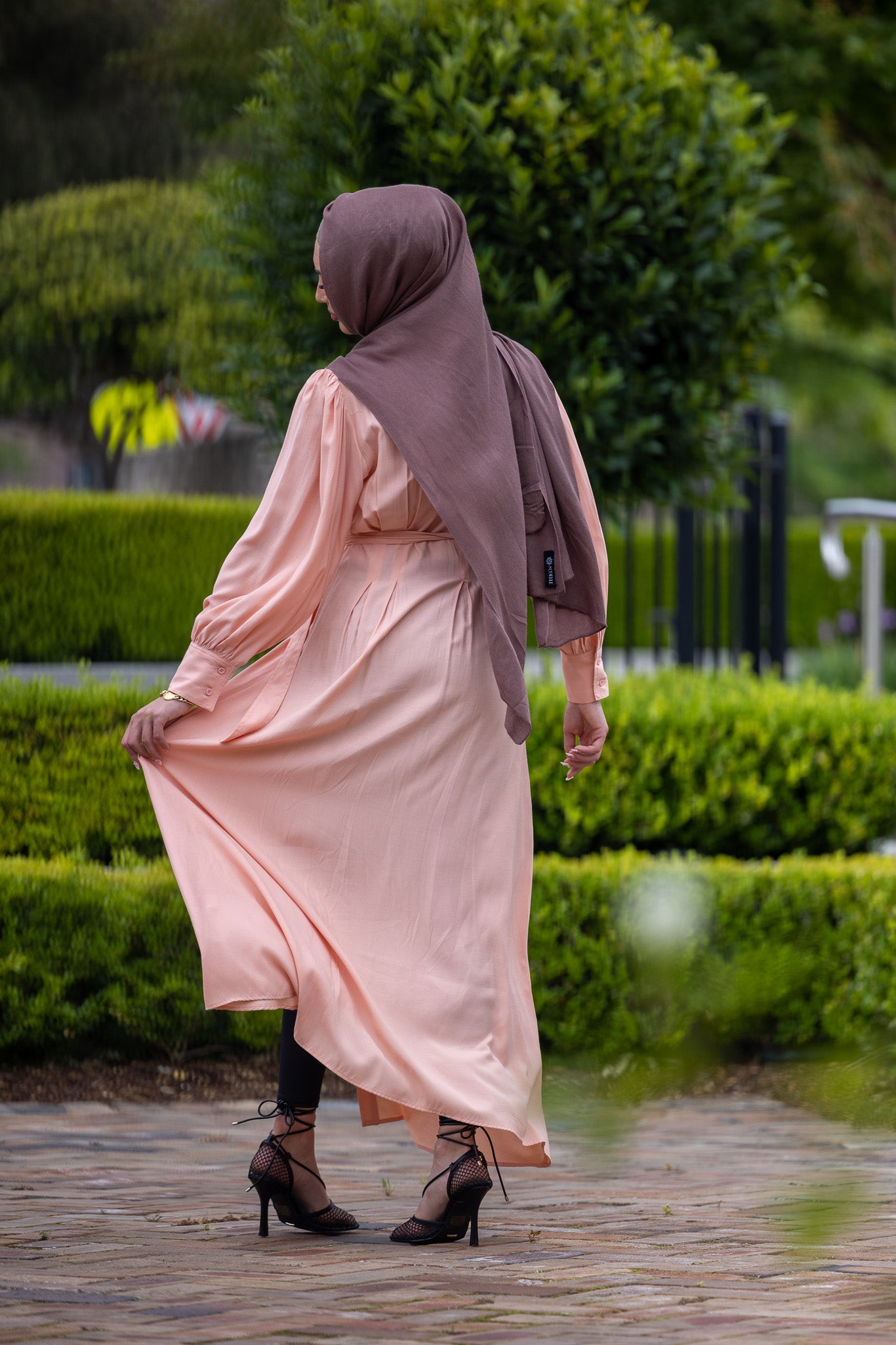 M8118Peach-dress-abaya