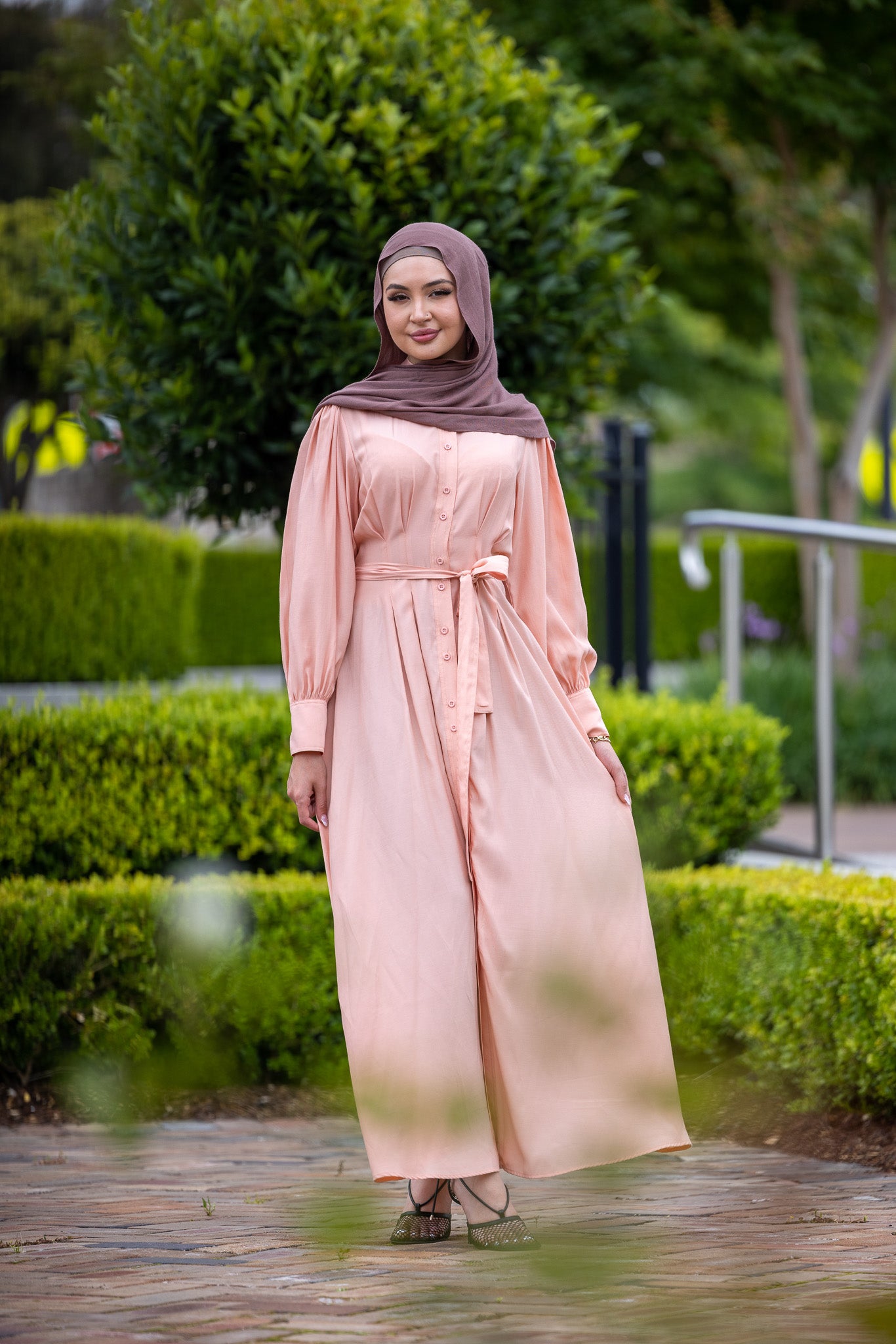M8118Peach-dress-abaya