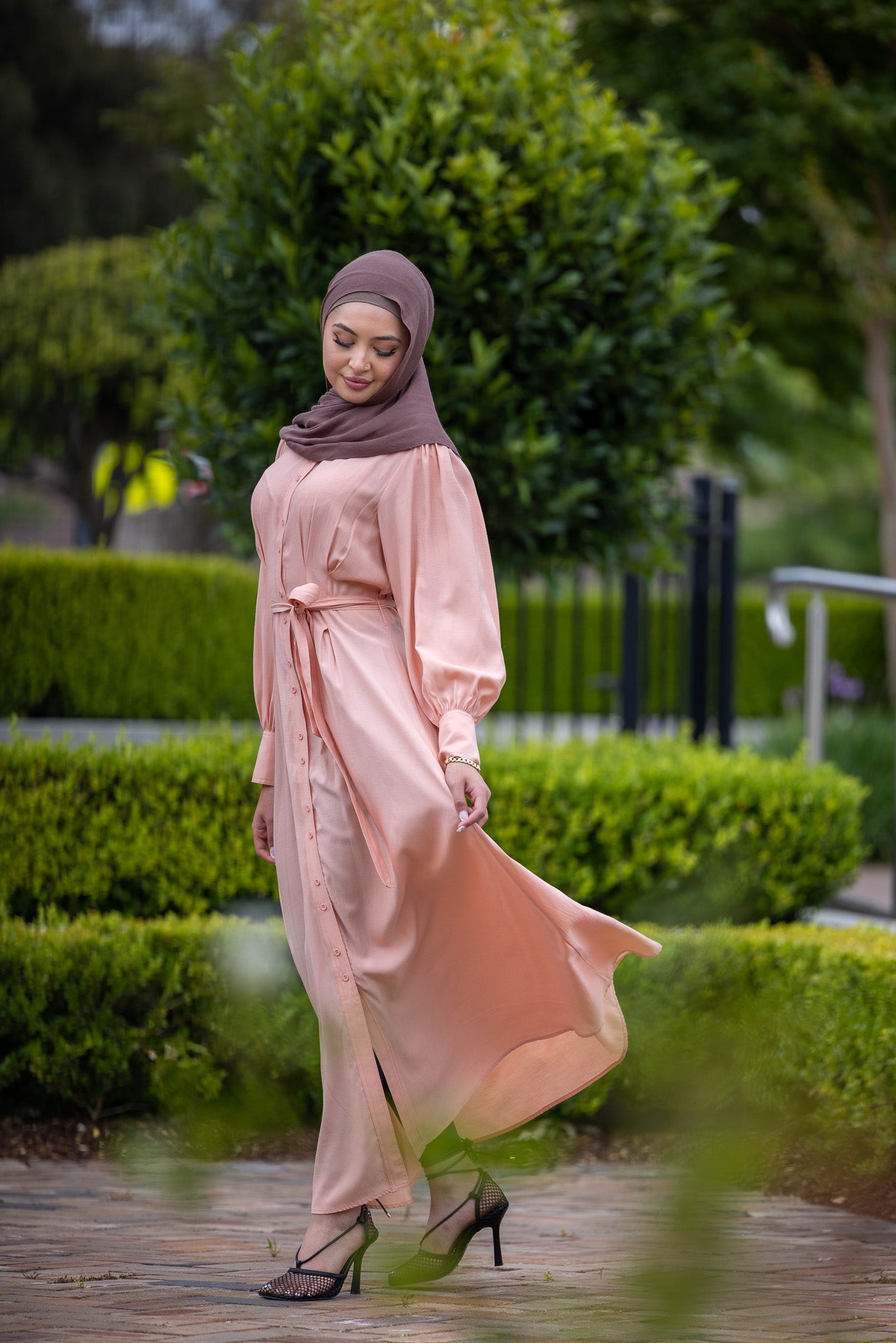 M8118Peach-dress-abaya