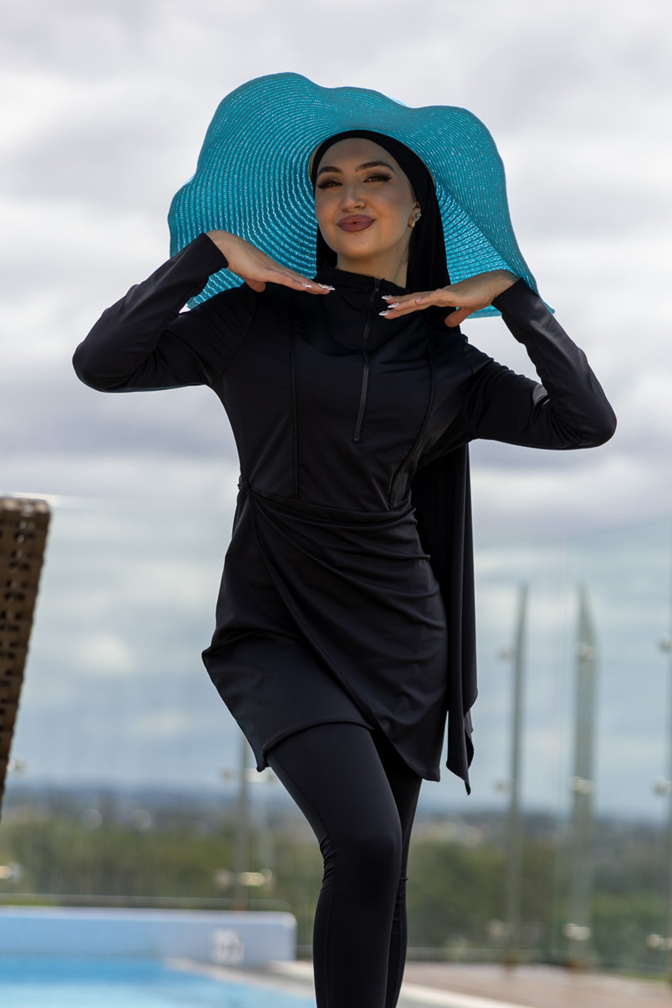 M8136SBlack-swimwear-shawl