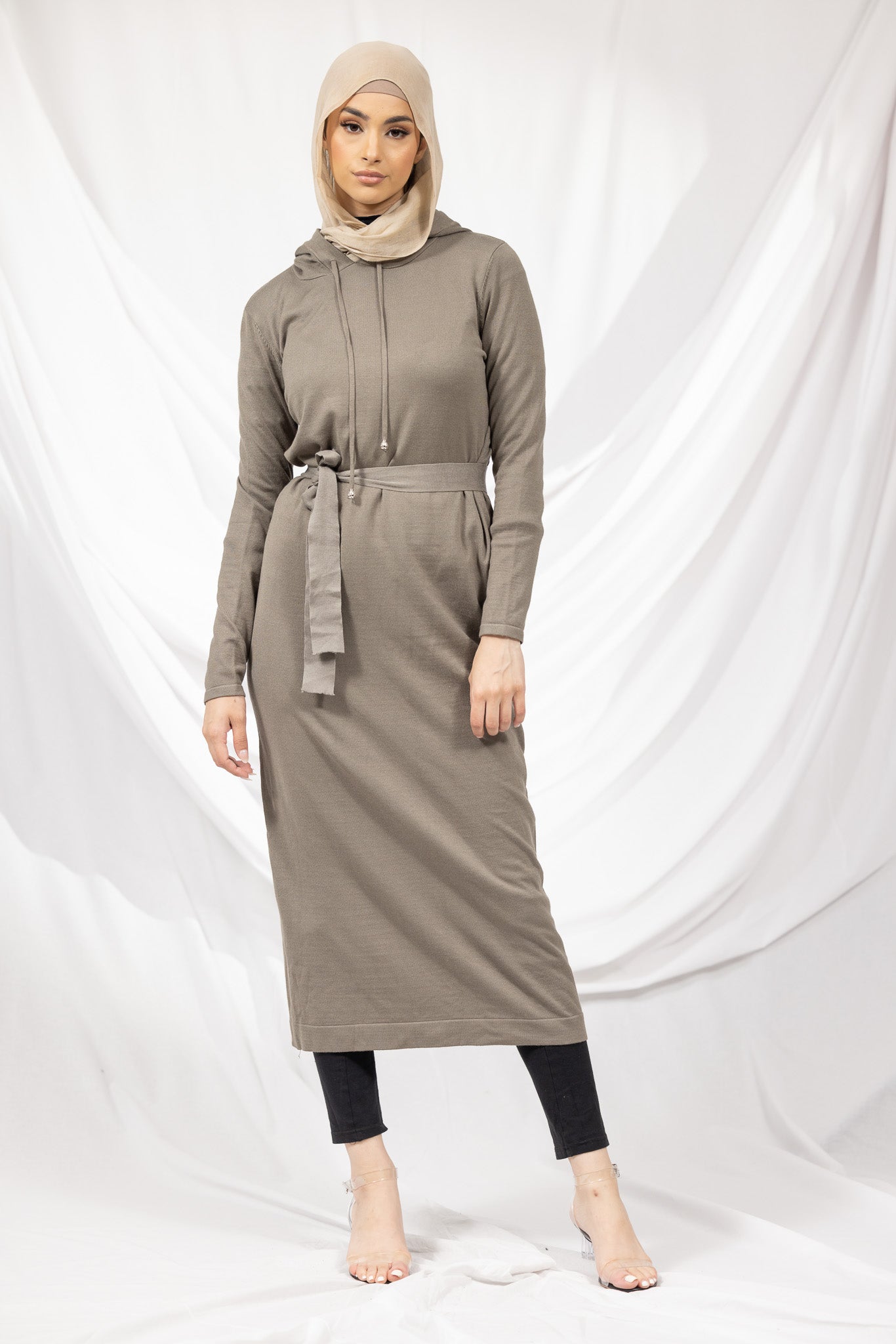 Hooded Knit Maxi Dress