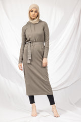 Hooded Knit Maxi Dress