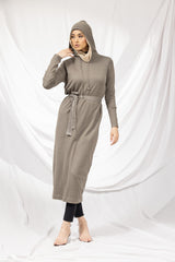 Hooded Knit Maxi Dress