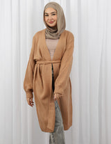 Cable Knit Tie Cardigan