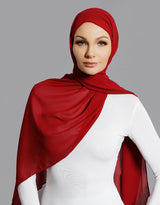 Chiffon Shawl - Shades of Red
