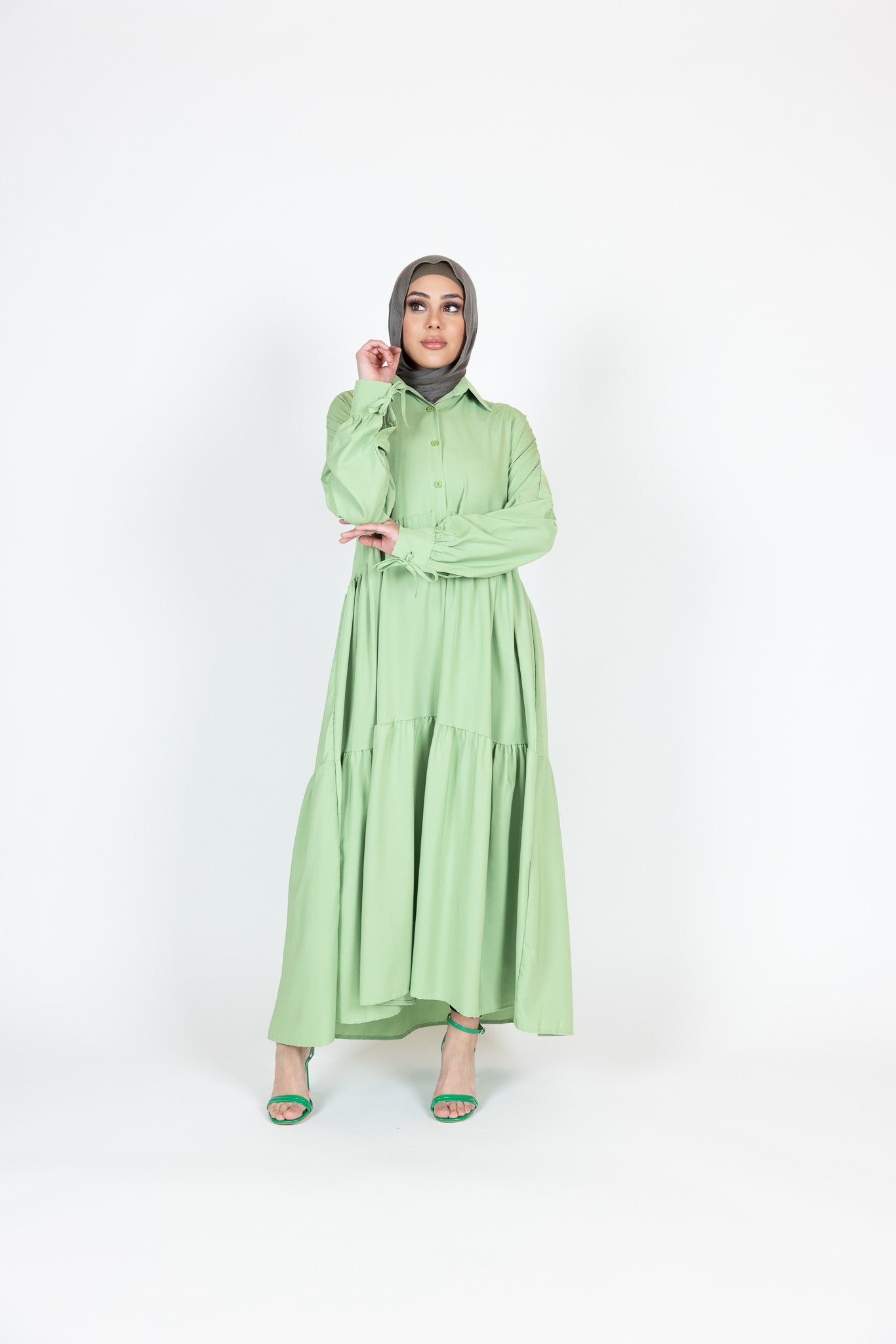 WS00373Green-dress-abaya