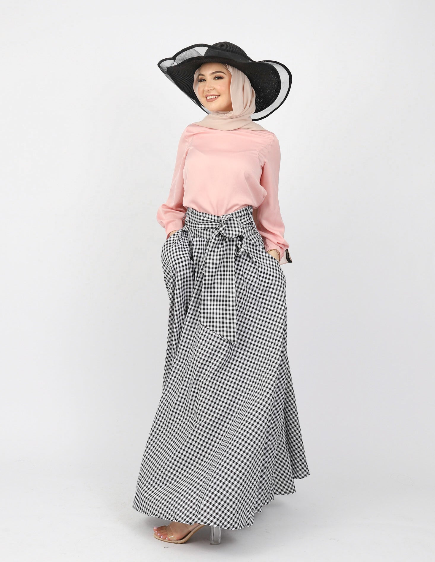 WS6127Check-skirt