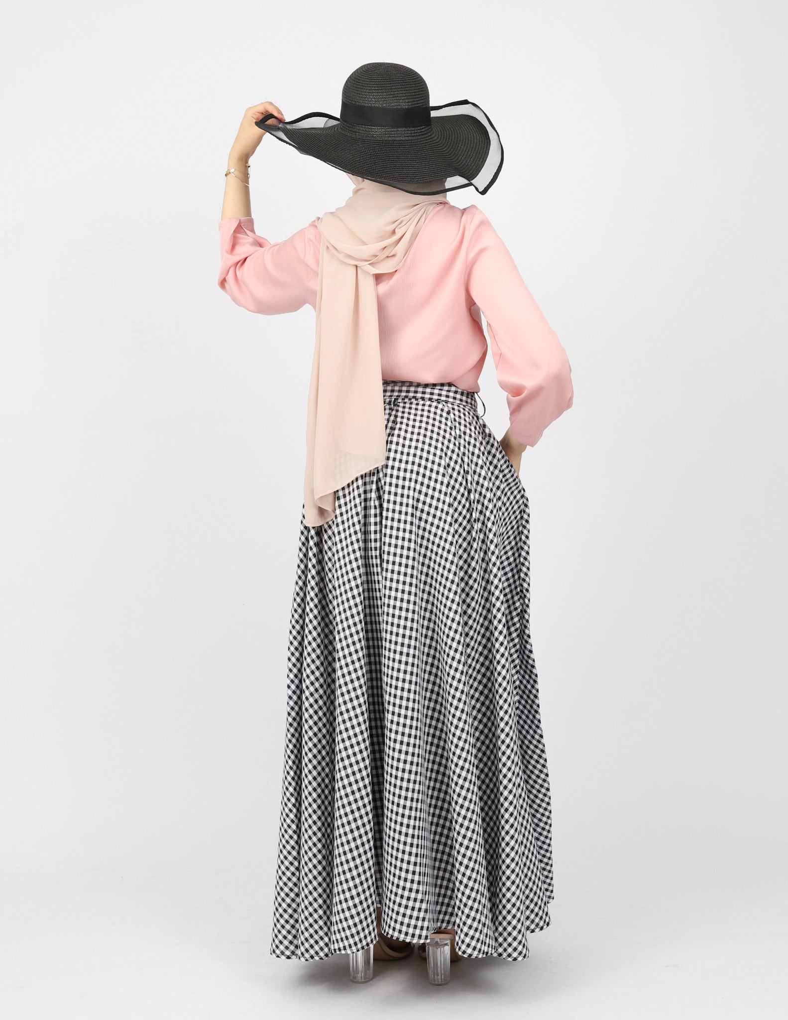 WS6127Check-skirt