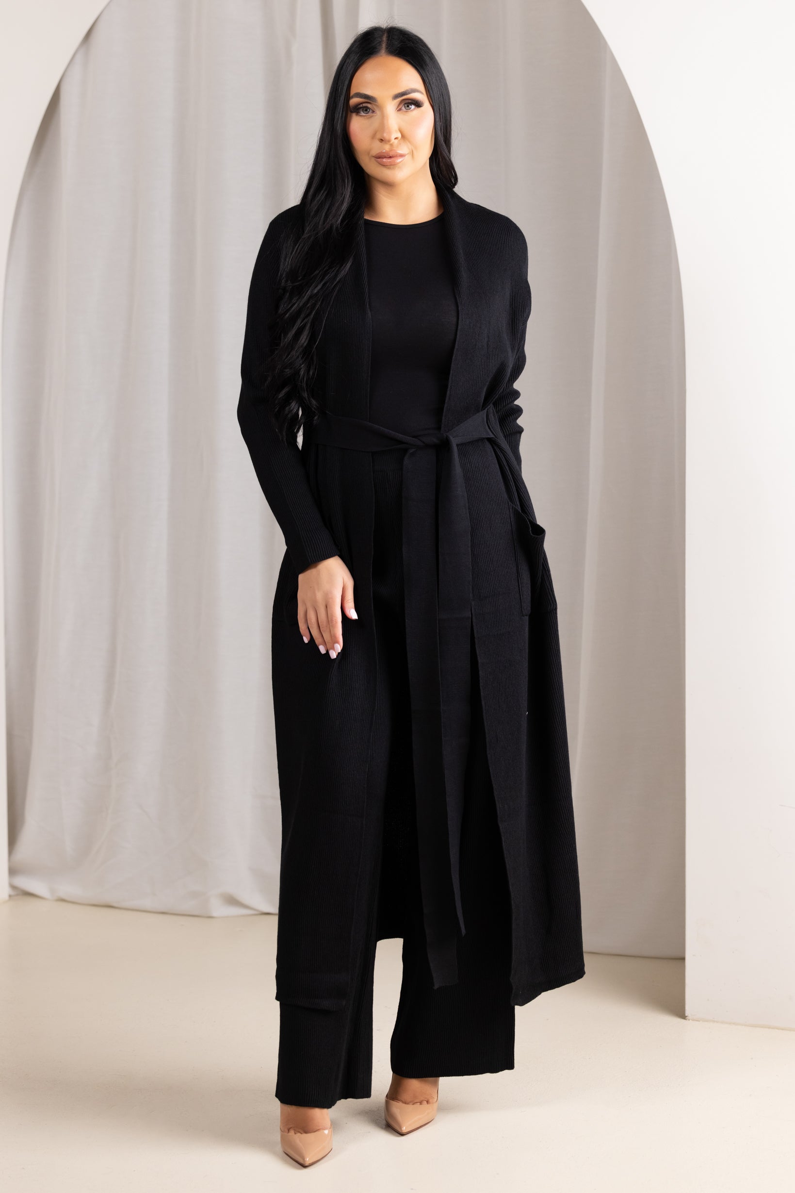 2400_2401-BLK-cardigan-pants-set